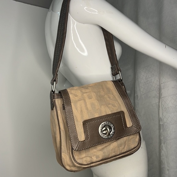Marc by Marc Jacobs Logo Monogrammed Cotton Denim Shoulder Bag